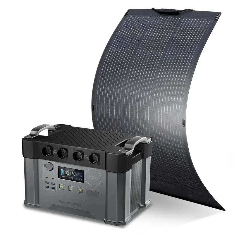 ALLPOWERS ES Generador Solar 2400W S2000 Pro with SF100 flexible 100W solar panel