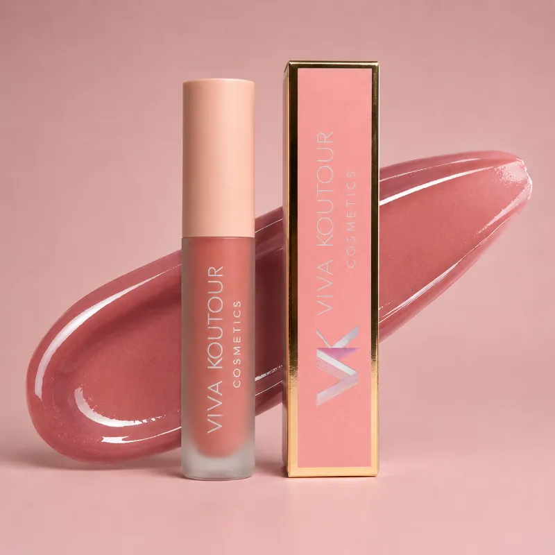 Viva Koutour Cosmetics Strike Out Gloss pinkish-nude lip gloss tube