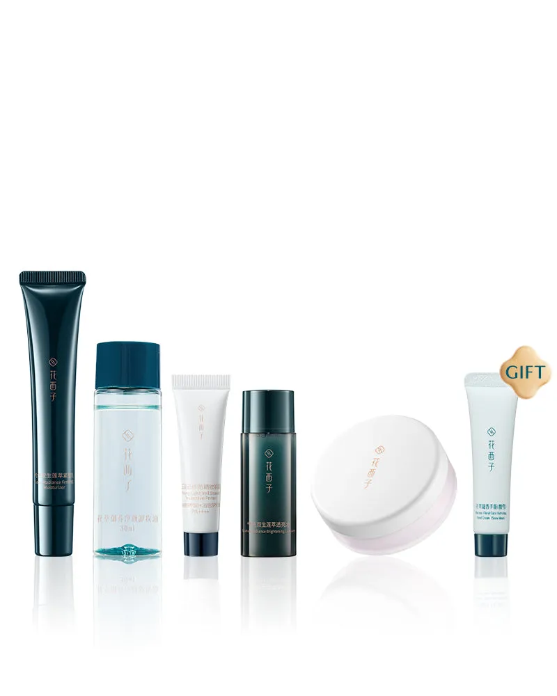 Florasis All-in-One Travel Set, six cosmetic items arranged together