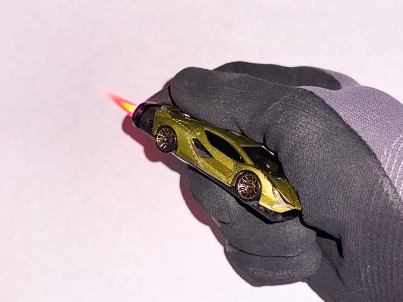 SoCal Divinity Gold Lamborghini Refillable Lighter handmade with custom gold finish