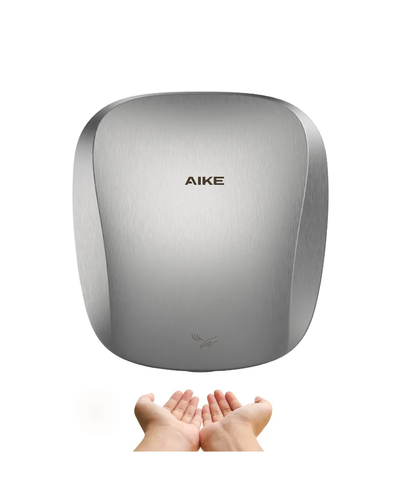 AIKE UL Certified Commercial Hand Dryer with HEPA Filter, Model AK2903, stainless steel unit