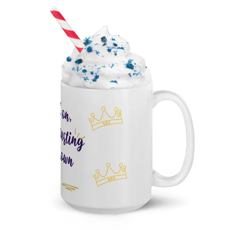 Viva Koutour Cosmetics Adjusting My Crown Coffee Mug ceramic mug with vivid print