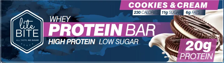 LiteBite Egypt Cookies & Cream Bar protein snack bar