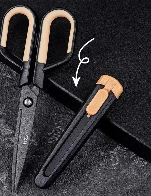 Kicklo 2 in 1 Scissor with stainless steel non-adhesive blades and ergonomic handles