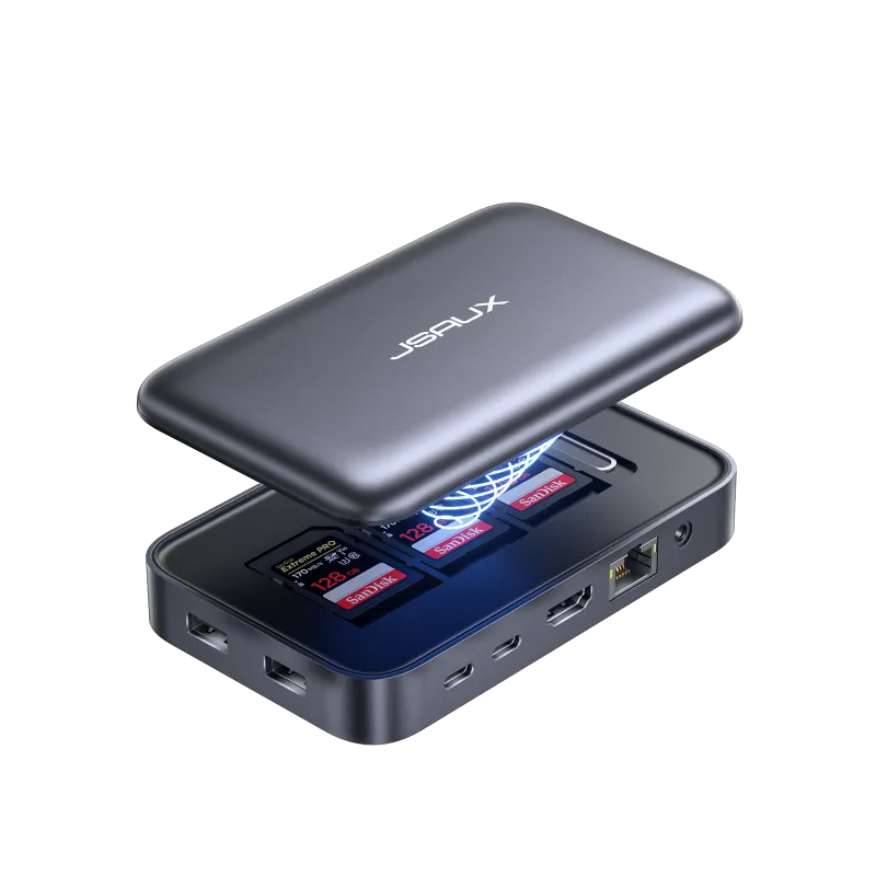 JSAUX OmniCase 2 Series Docking Station 12-in-1 hub with magnetic design and cable storage