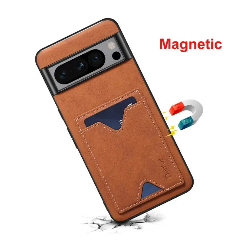 The Pixel Case Leather Case with Card Wallet for Google Pixel 8 Series in black leather