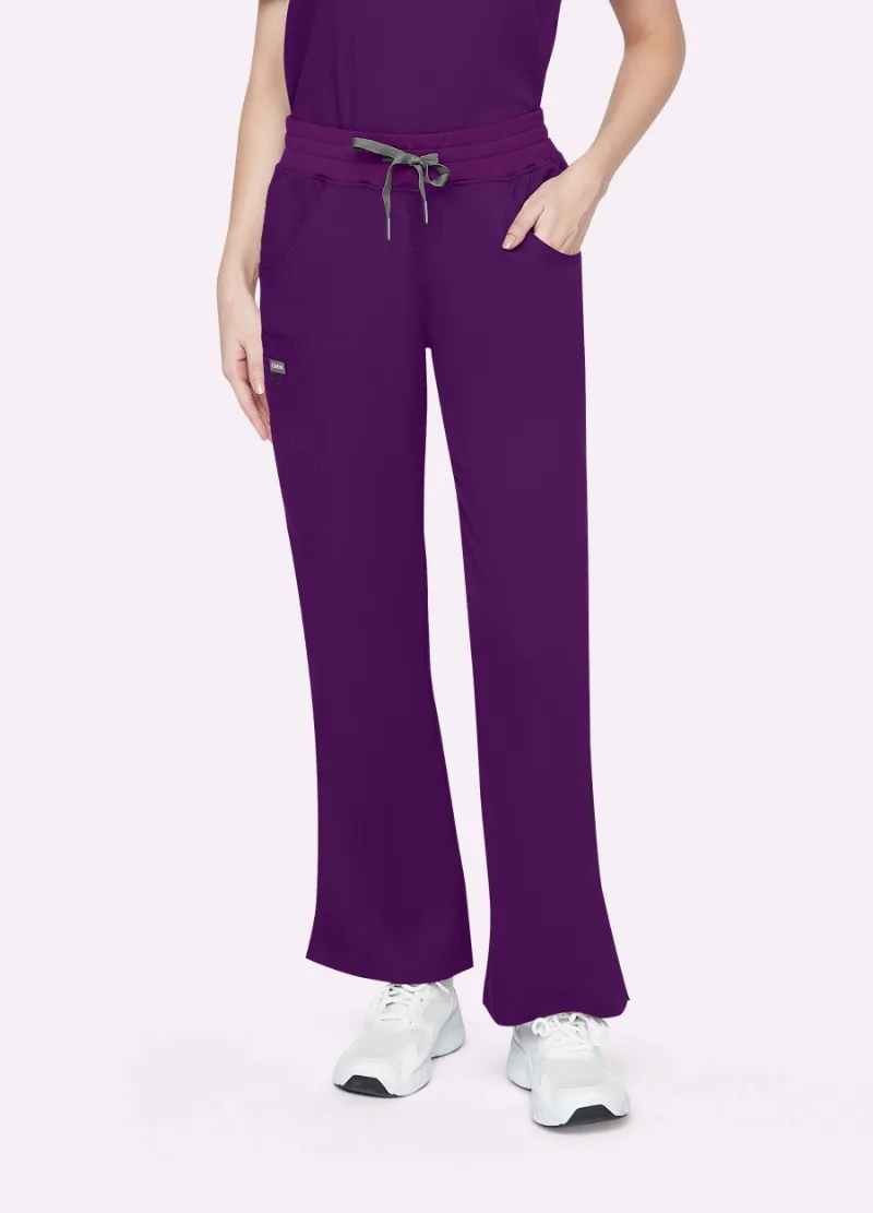 COMENII StyleFlex Essential Scrub Pant in purple, straight-leg cargo style