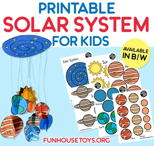 Fun House Toys Solar System Craft Kit printable coloring pages for preschool learning