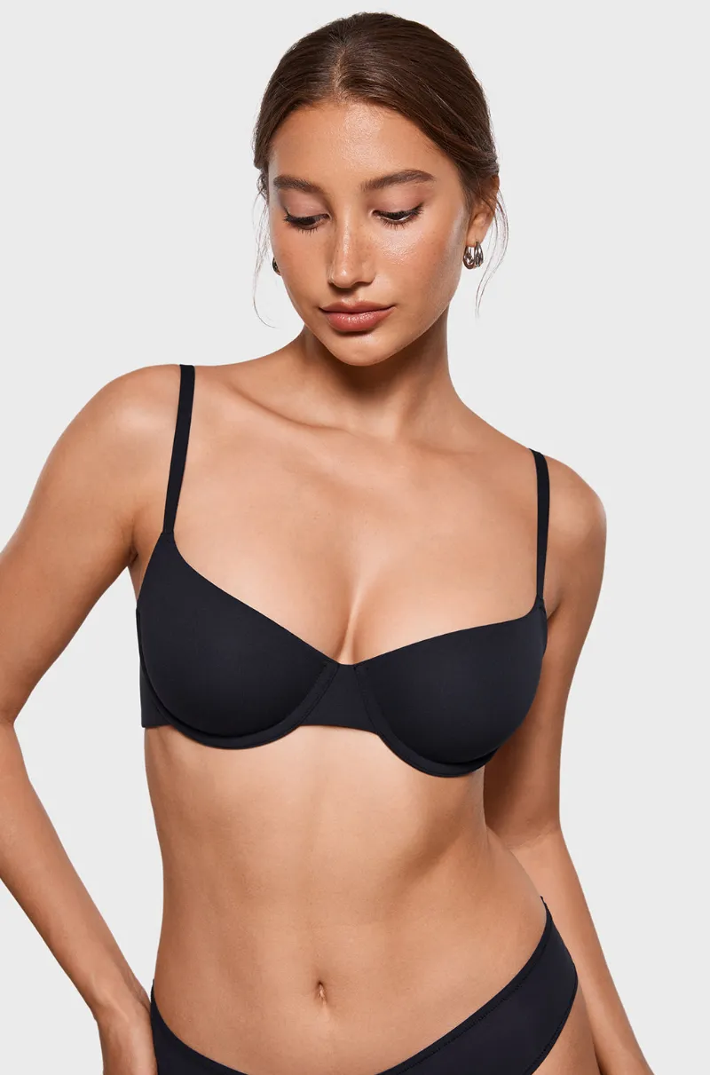Essenther Global Inbarely Plus Unlined Balconette Bra with underwire support and hook closure