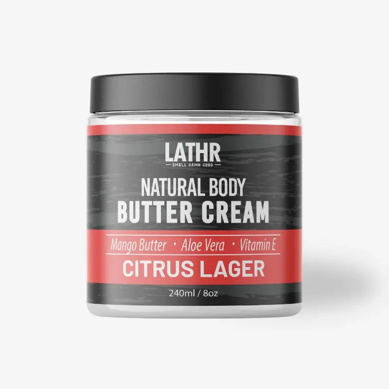 LATHR Body Butter Cream Citrus Lager jar