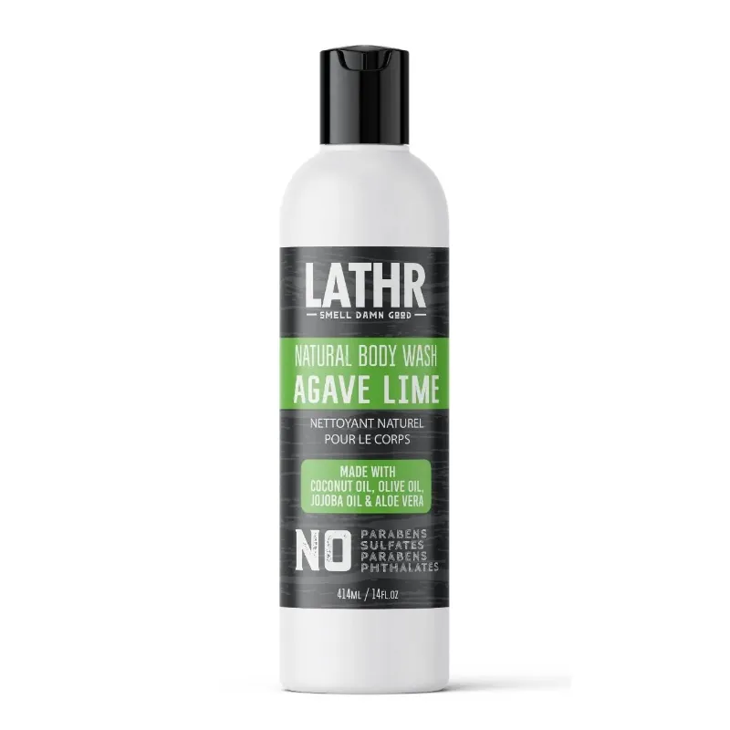 LATHR Agave Lime Body Wash bottle with citrus and eucalyptus formula