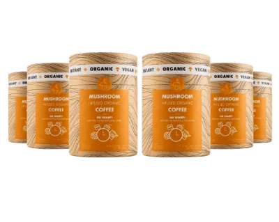 Mushroom Cups 6 pack Go Sharp bundle with Lion's Mane mushroom coffee