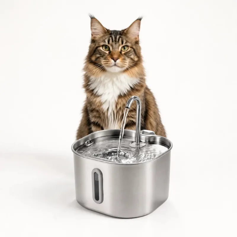 Rhykin FreshFlow 2.2L Cat Water Fountain with circulating water bowl for cats