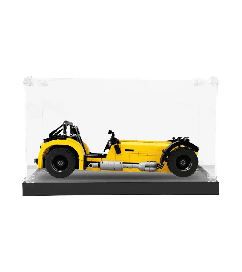 ICUANUTY Display Case for Lego Ideas Caterham Seven 620R 21307, clear acrylic with black base