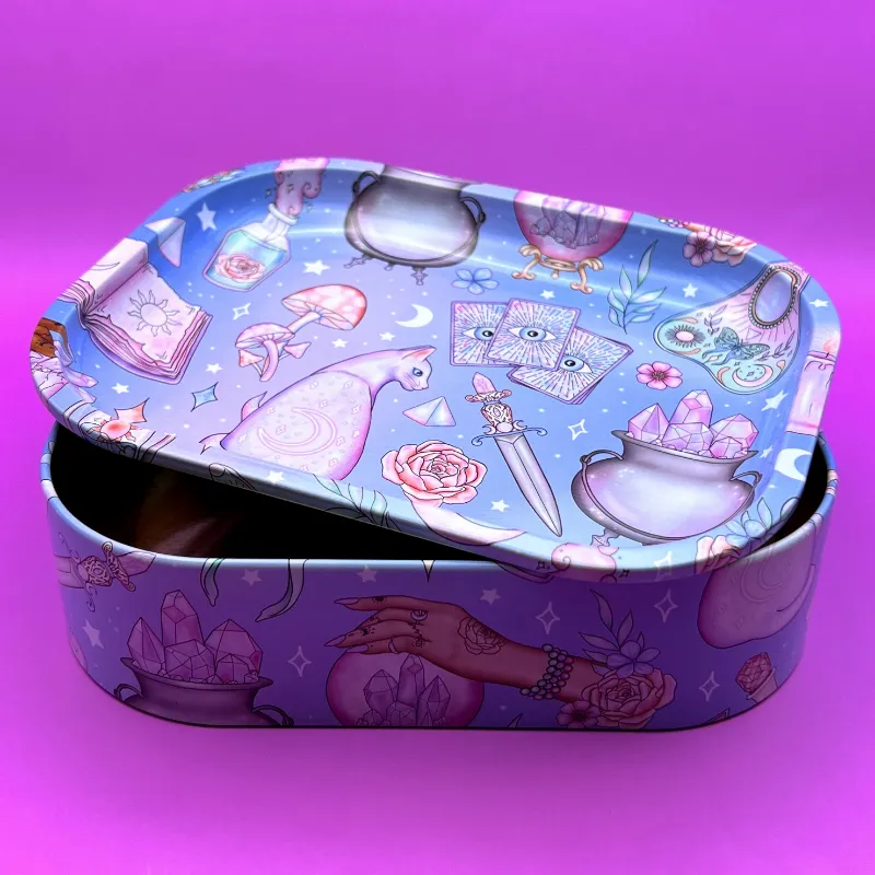 High Dreams Stash Box Witchy with magical design and rolling tray lid