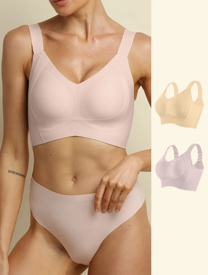 Comfelie 6.3 Inch Side Wing Full Coverage Jelly Bra 2 Pack displayed together