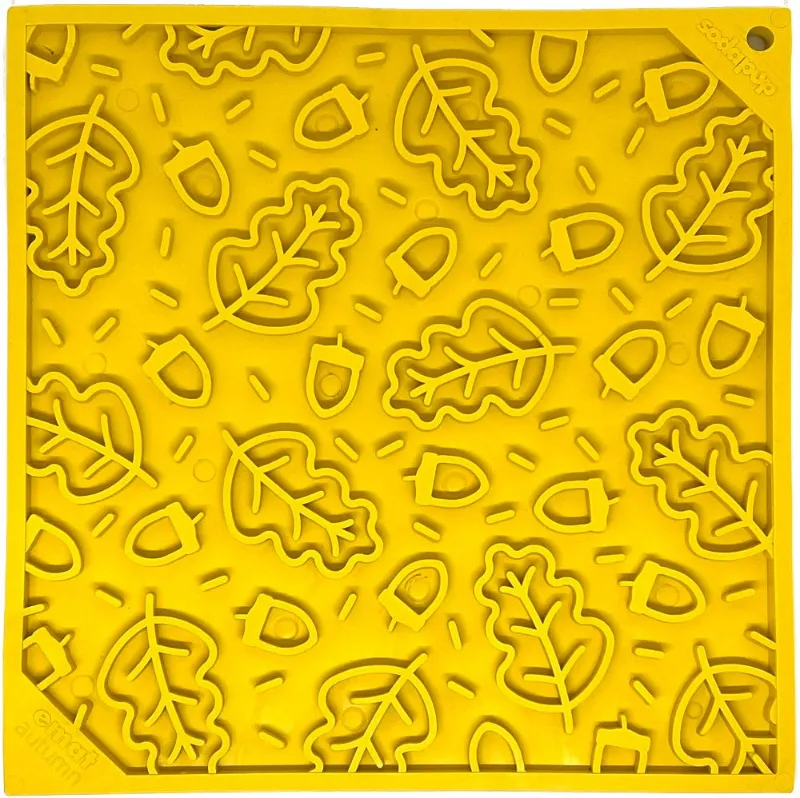 Soda Pup Autumn eMat enrichment lick mat for dogs and cats fall leaves design