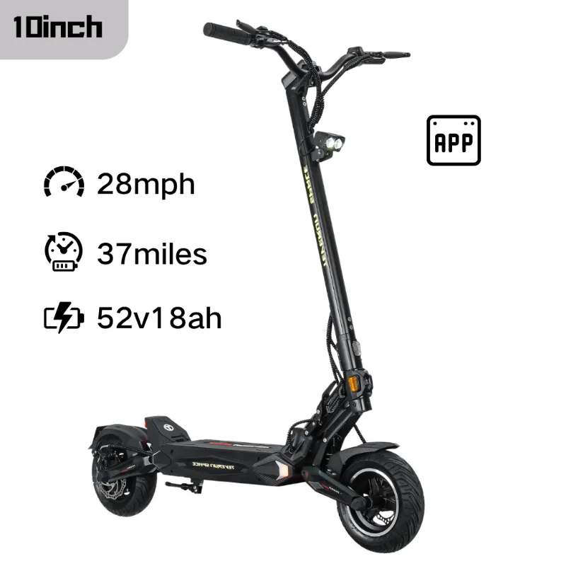 TEVERUN USA SPACE LITE electric scooter standing upright showing compact frame and deck
