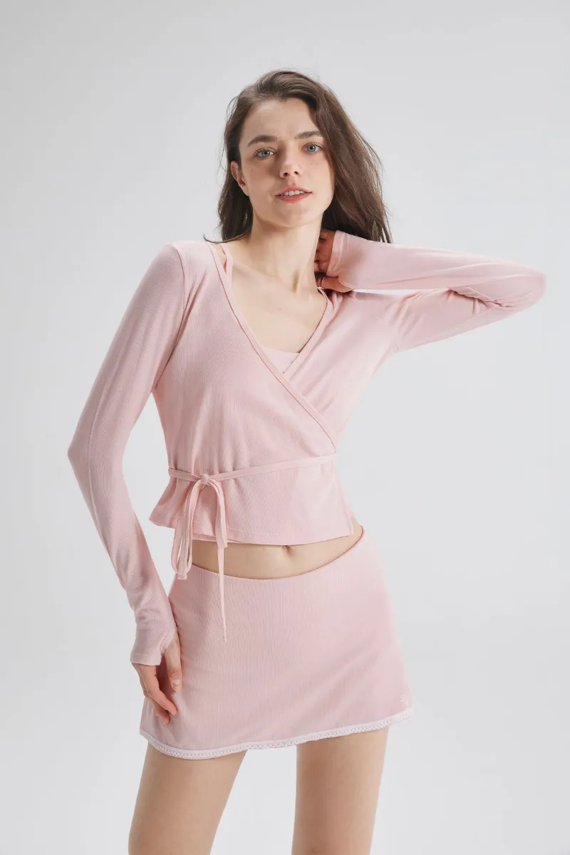 SALTUM Ballet Long-Sleeve Top, elegant athletic long-sleeve with ballet-inspired design