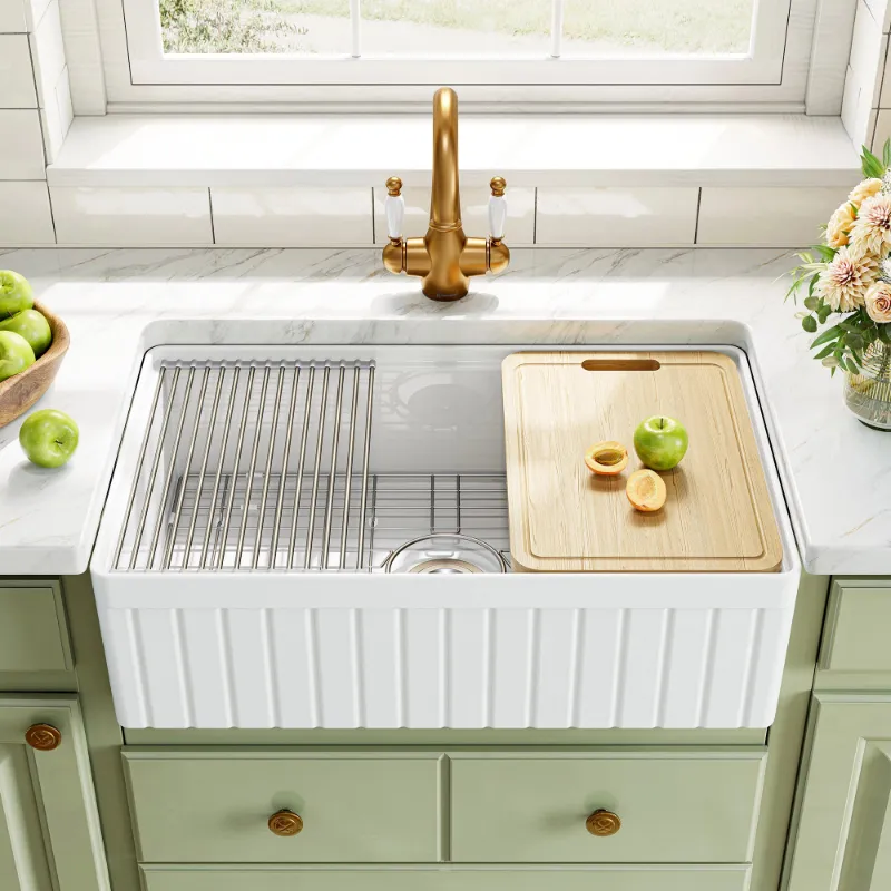 HOROW 33 Inch Undermount Workstation Kitchen Sink with grid and basket strainer accessories