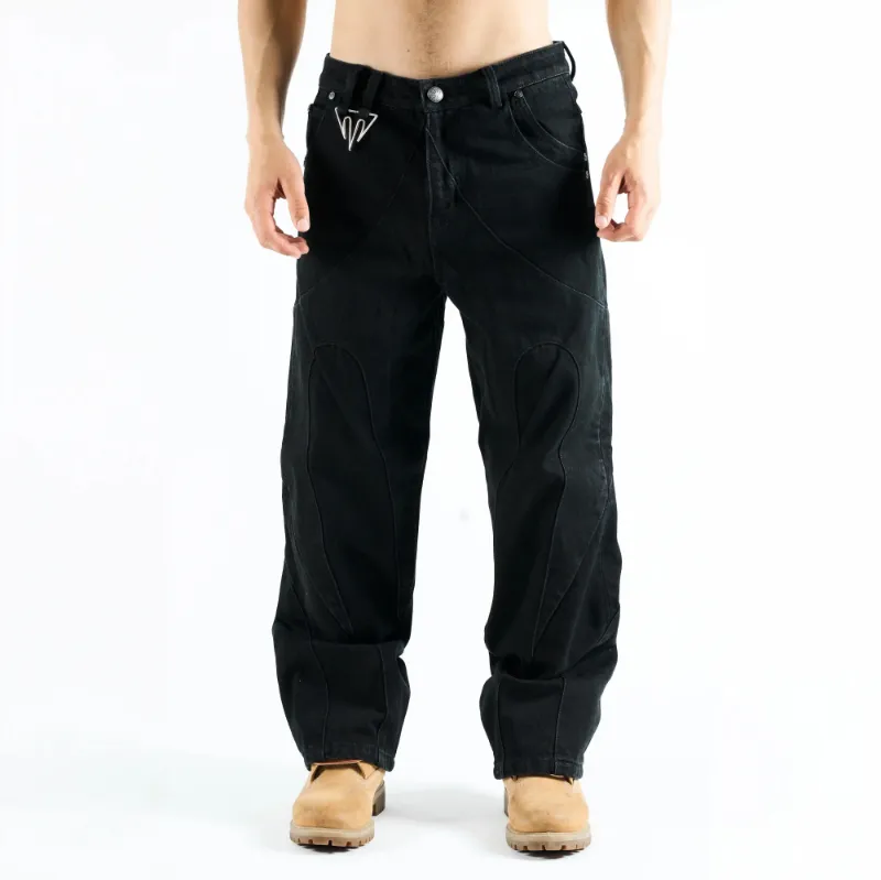 ARNTREAL Arncore Pant Black in heavy black denim with logo cutout details and custom hardware