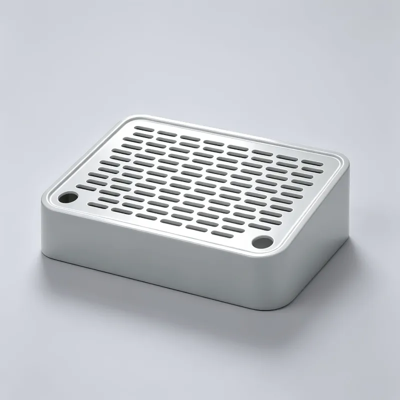 Furrbby Litter Collecting Step, silver metal step attached to box base