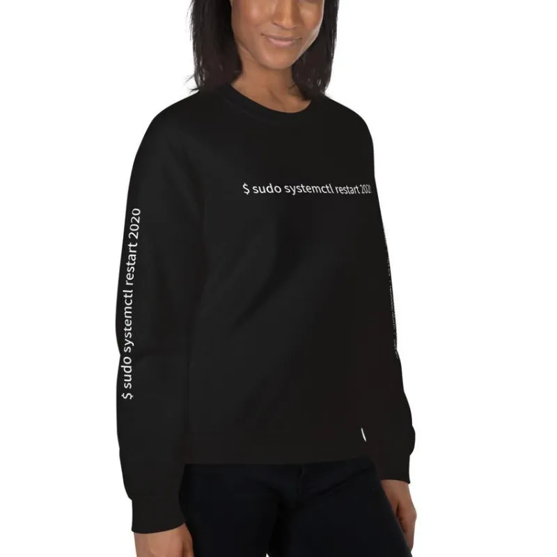 MyHackerTech $ sudo systemctl restart 2020 unisex sweatshirt with all-sides design