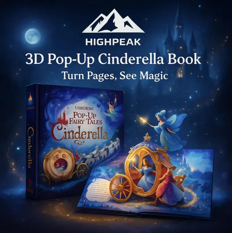 HighPeak 3D Pop-Up Cinderella Book with a pop-up castle scene rising from an open page