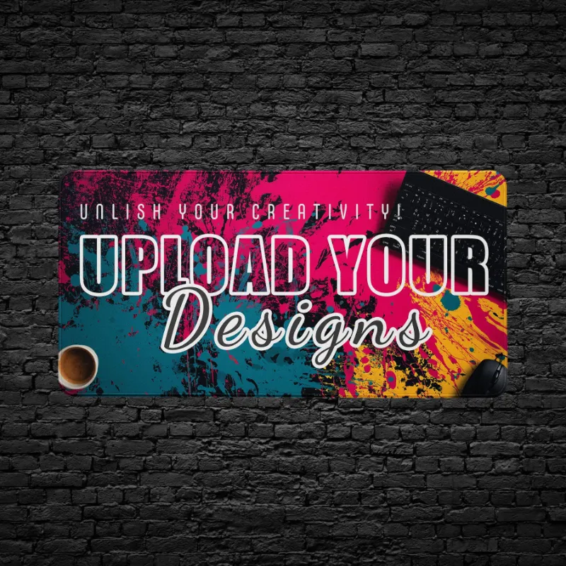 CruArt Custom Desk Mat 24x12 Inch personalized with custom artwork on desk