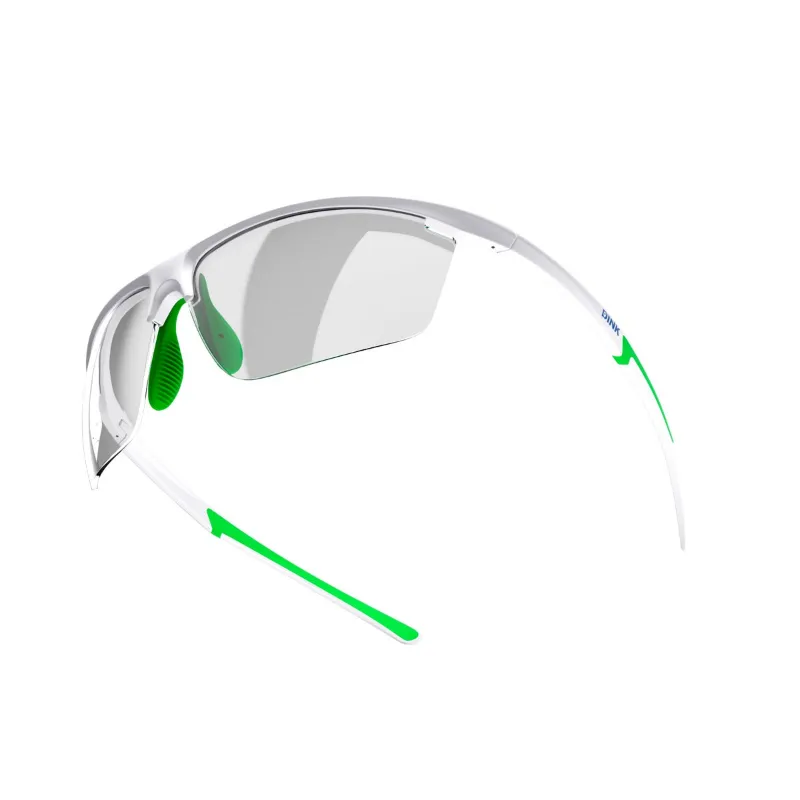 SLYCE Sport Daytona Petite Sunglasses in white frame with green lenses