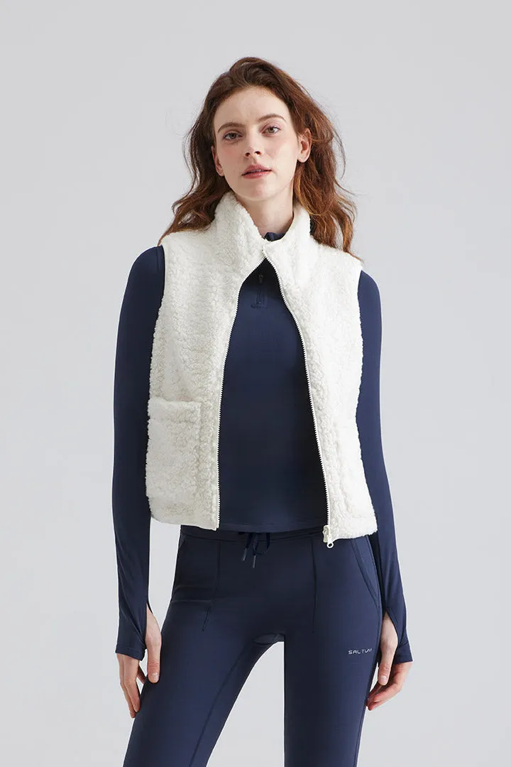 SALTUM Heavyweight Reversible Sherpa Fleece Vest in cozy fleece fabric