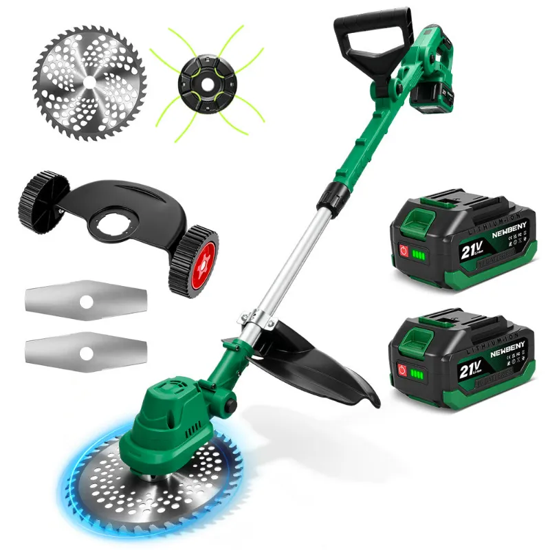 NewBeny 8 Inch Brushless Cordless Grass Trimmer with three interchangeable blades