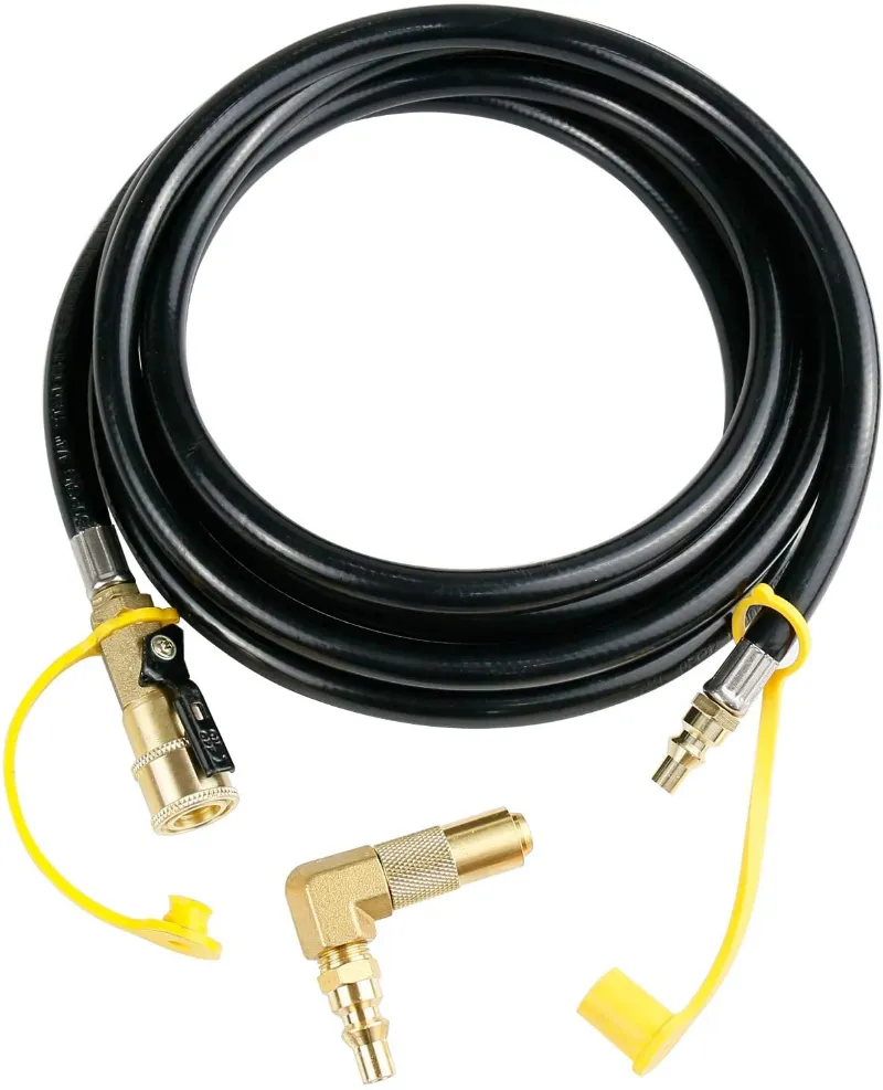 GrillPartsReplacement 12 Feet Propane Hose 1/4 Female Quick Connect for Blackstone 17 22 Griddles with elbow adapter