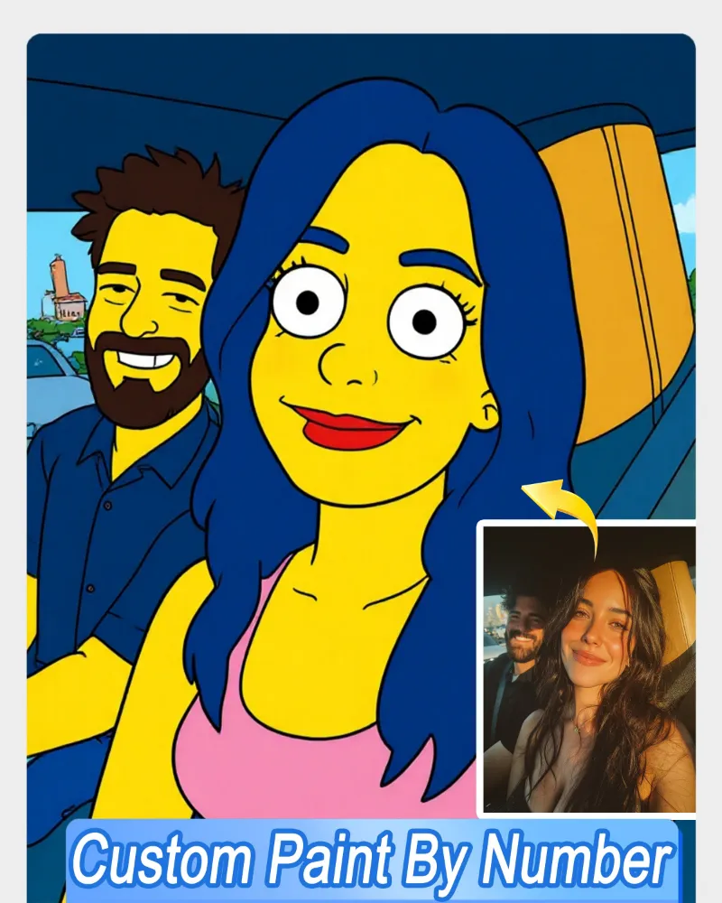 Maikoo Art AI The Simpsons Style Art From Your Photo custom paint by numbers kit