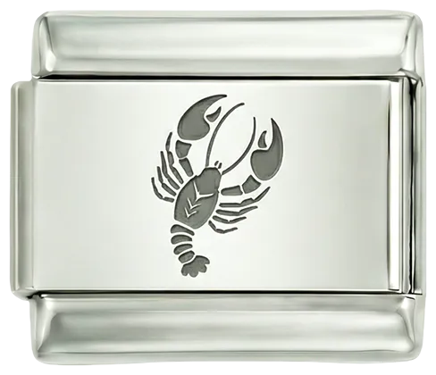 Charms Official Cancer on Silver zodiac charm with Cancer constellation symbol