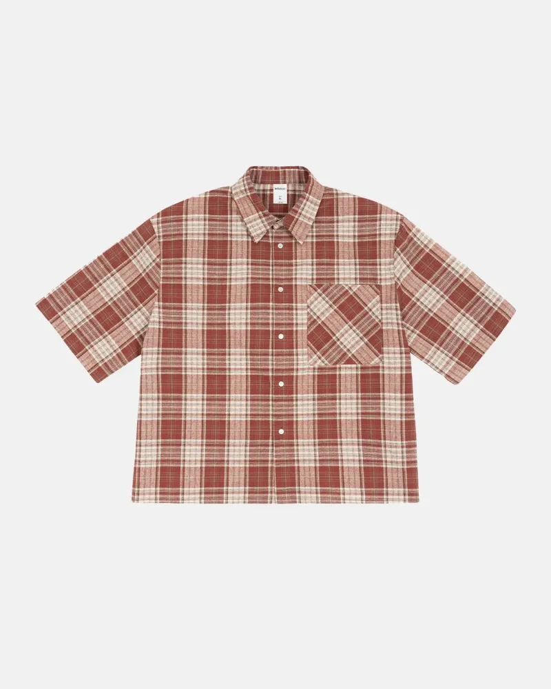 INFLATION Boxy Fit Plaid Shirts streetwear button-up shirt with plaid pattern and relaxed cut