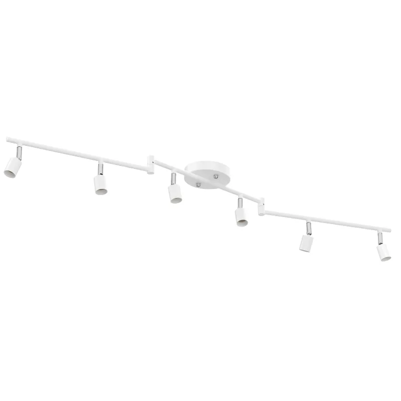 AIBOO 6-head LED Track Lighting Fixture in white with GU10 base