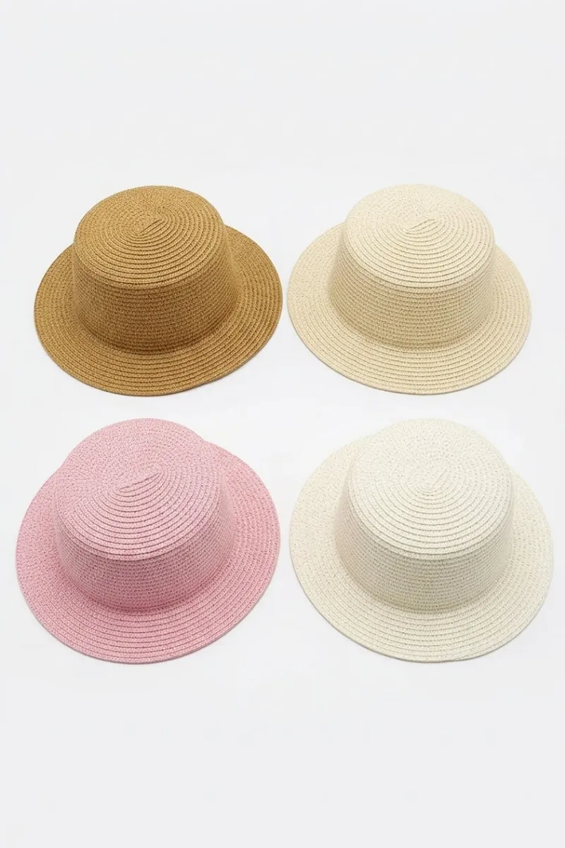 Cottagecore Clothes Cottagecore Bucket Hat in woven straw with rounded crown and turned brim