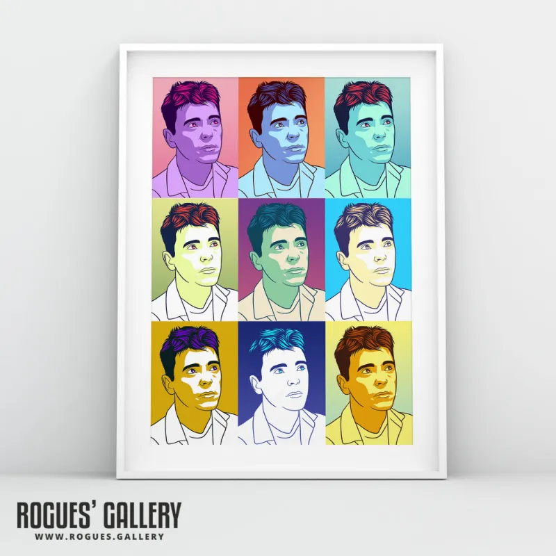Rogues Gallery 80s Retro Project Bernard Sumner of New Order pop art print in bright colours