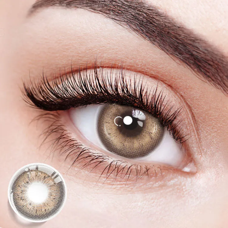 EYESFAV Celestial Veil Brown 6 month colored contact lenses showing warm brown gradient design