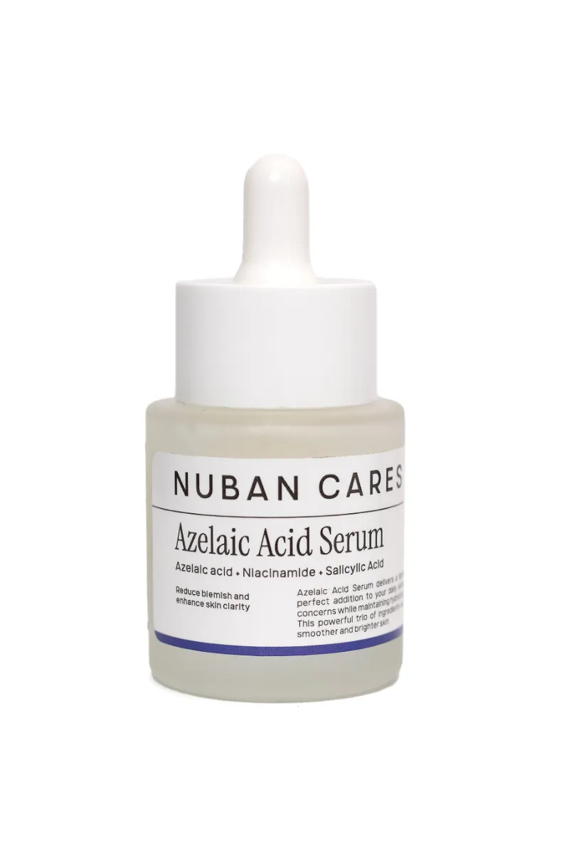 Nuban Beauty Azelaic Acid Serum bottle, a lightweight serum for clearer brighter skin