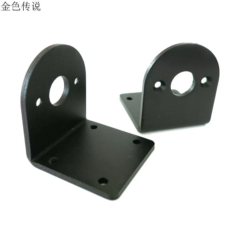 QWinOut JMT 550 series L-Type Motor Mount, black aluminum bracket from multiple angles