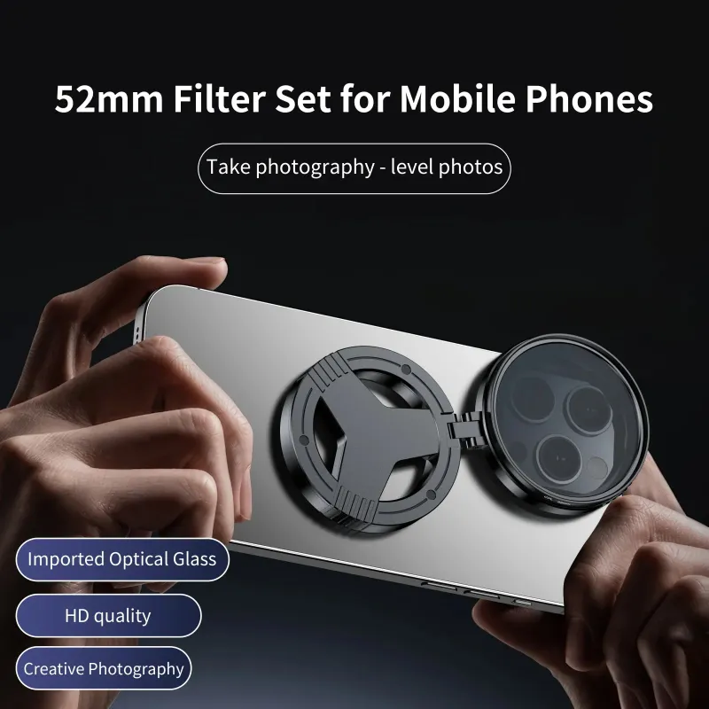 Kicklo 2-in-1 Magnetic CPL & Star Filter Lens with adjustable holder and dual filters
