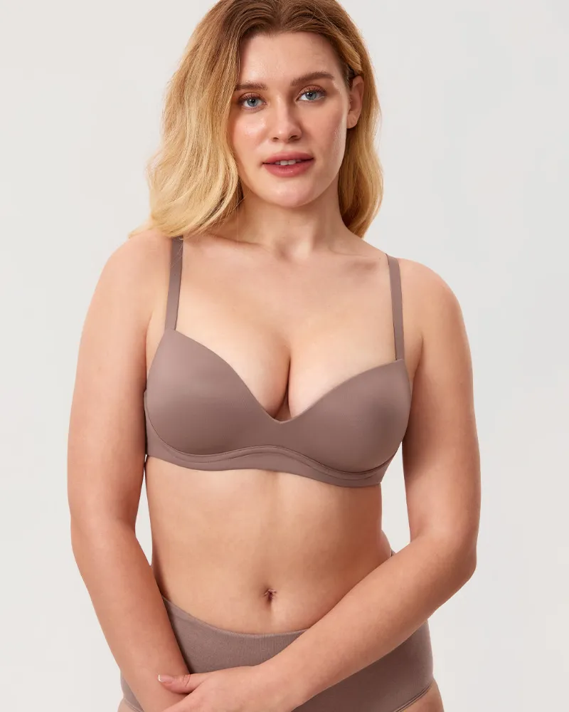 Essenther Global Everyday Push Up Bra in soft recycled fabric with wireless cups and adjustable straps