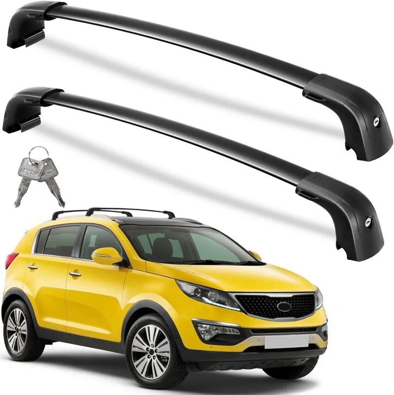 Tesstudio 300 lbs Lockable Roof Rack Cross Bars for Kia Sportage 2010-2015 mounted on SUV