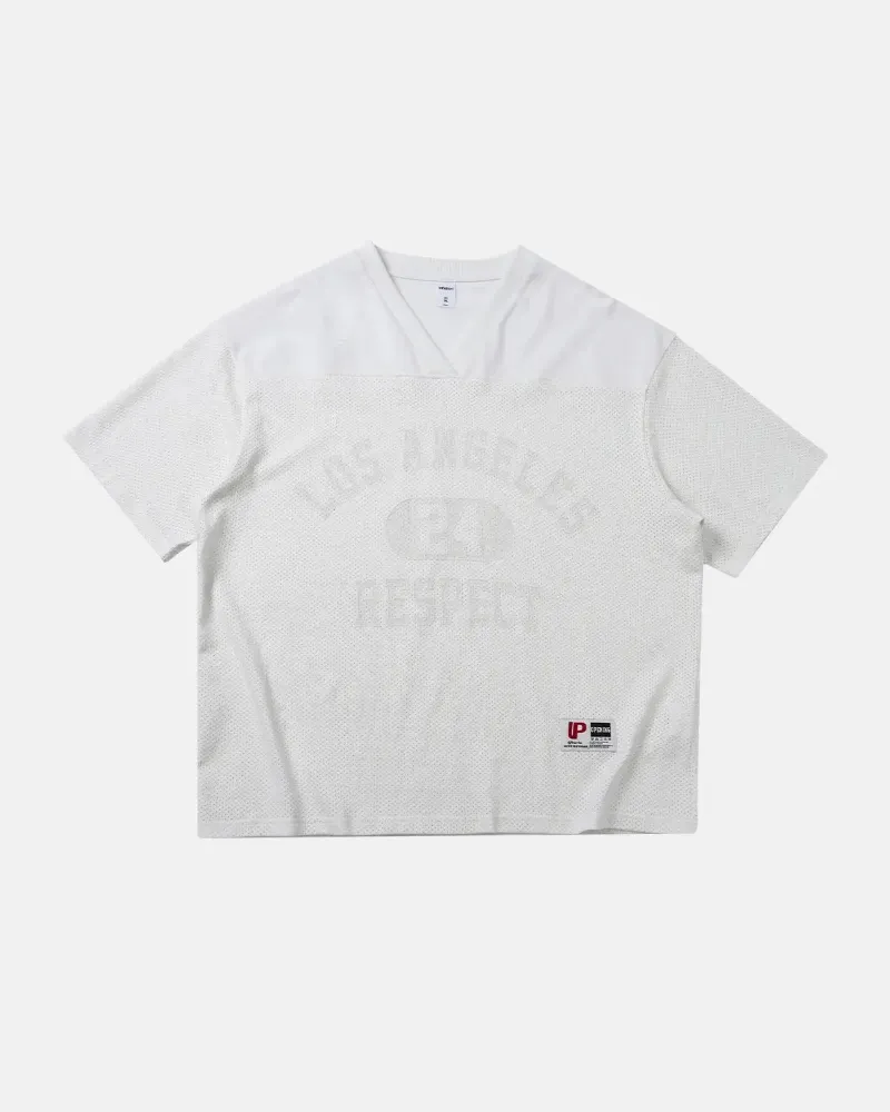 INFLATION 24 graphic mesh basketball jersey with V-neck and relaxed fit in vintage sports style