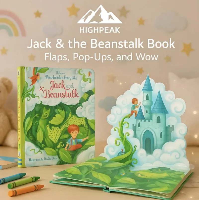 HighPeak 3D Pop-Up Jack and Beanstalk Book showing a lift-the-flap beanstalk scene