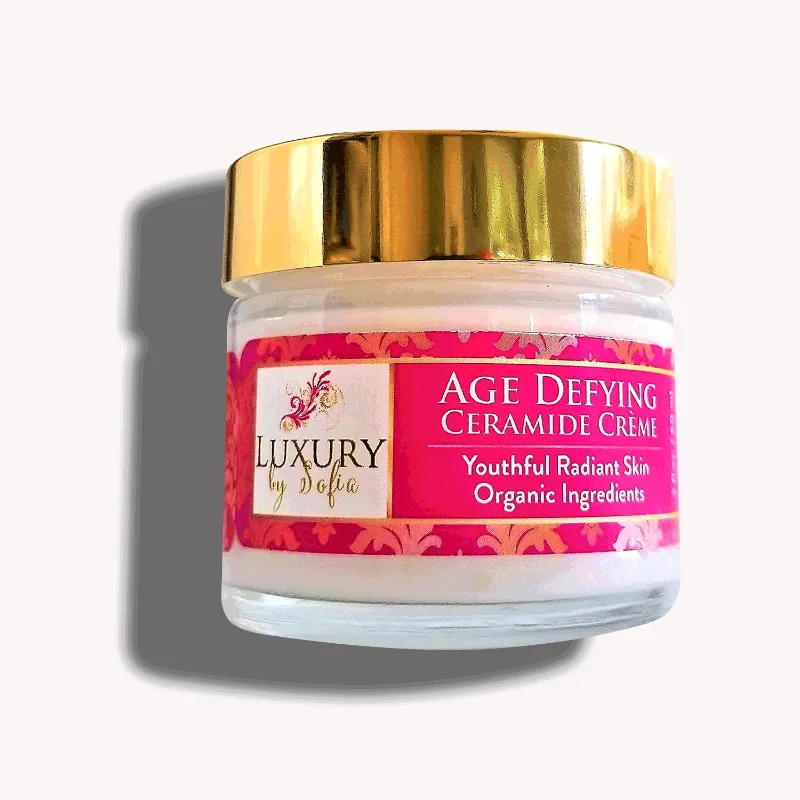 Luxury by Sofia Organic Anti Aging Ceramide Night Cream jar for youthful skin