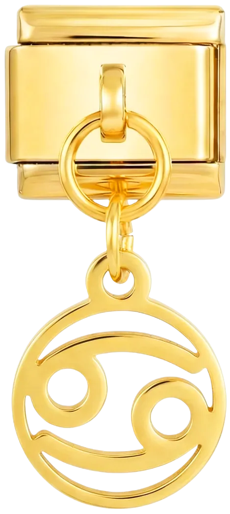 Charms Official Cancer Sign Hanging on Gold zodiac charm for bracelet
