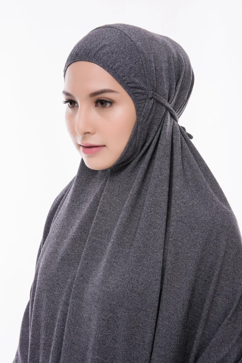 ZAAHARA Telekung Mini Denim - Dark Grey sleeveless prayer garment